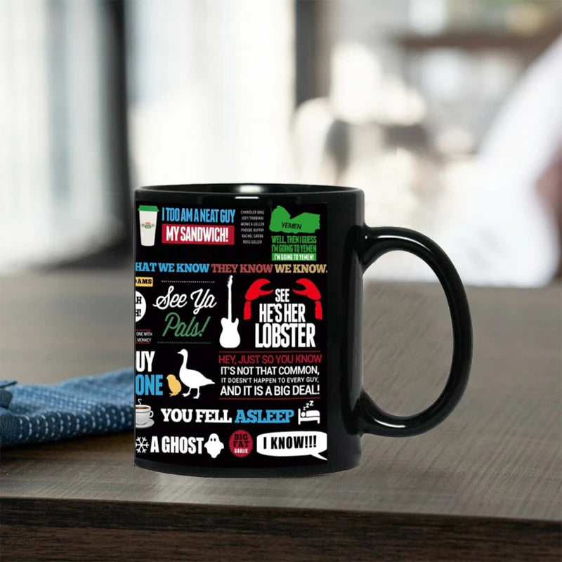 Friends Iconic Quotes Black