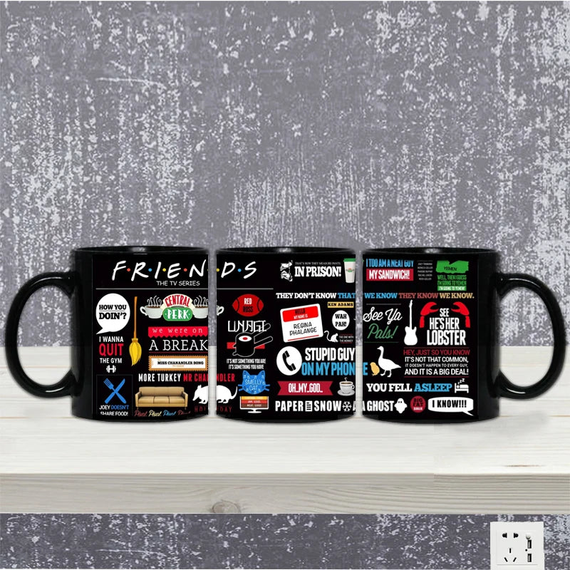 Friends Iconic Quotes Black
