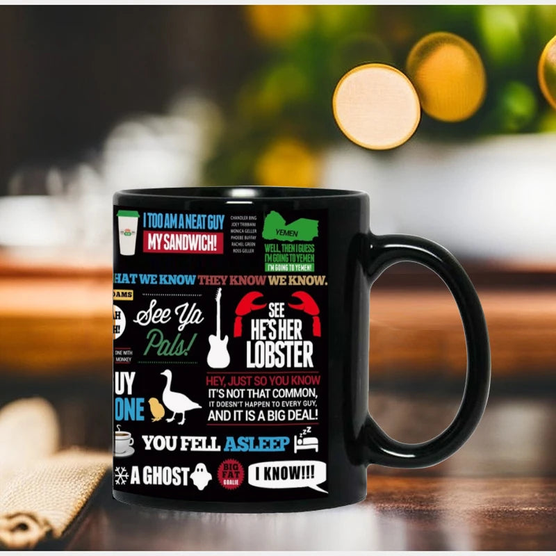 Friends Iconic Quotes Black